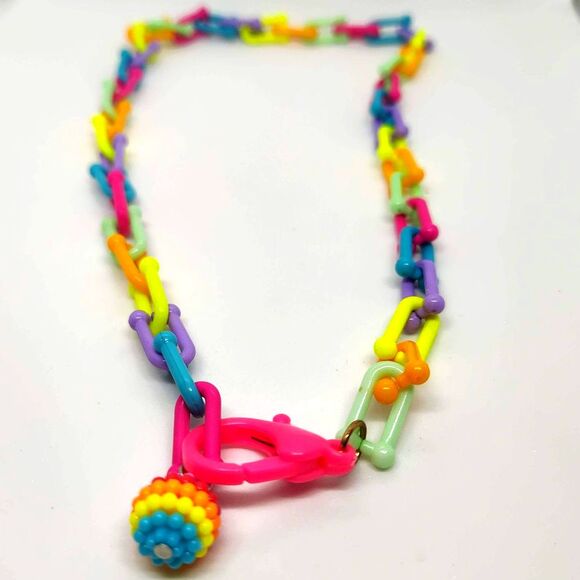 Child's Colorful Plastic Necklace - Picture 3 of 3
